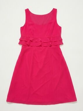 Alfred Angelo Womens Tiered Ruffle Dress Hot Pink Fuchsia Cocktail Mini Size 8